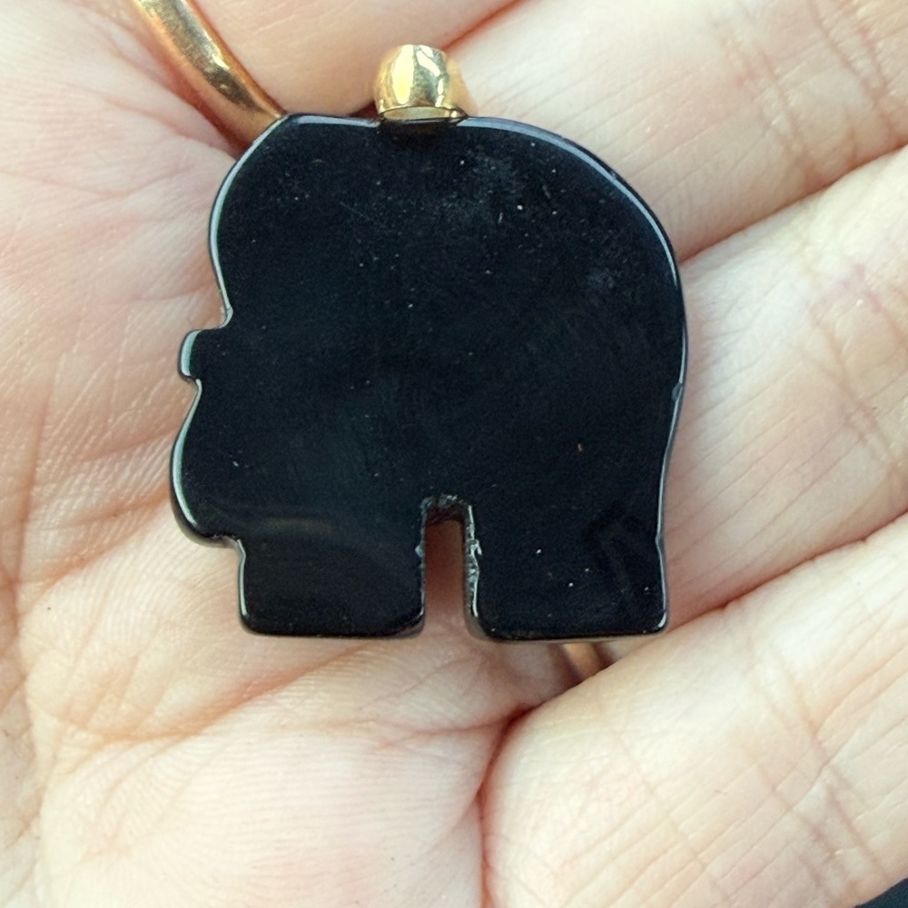 Black and Gold Elephant Pendant - Picture 3 of 5